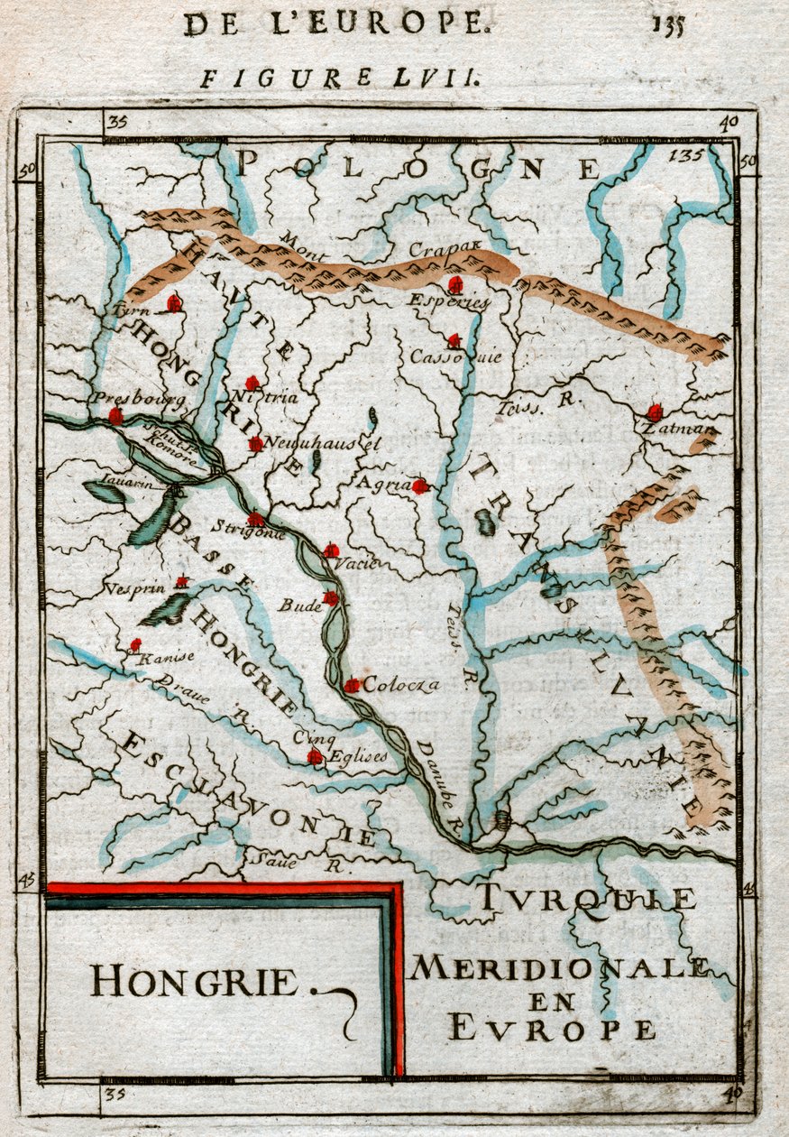 Magyarország térképe 1683 alkotó: Alain Manesson Mallet