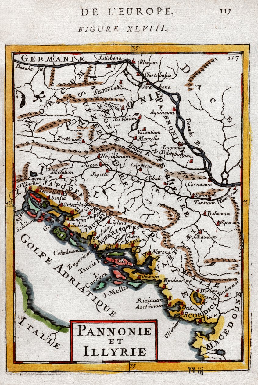 Magyarország és Balkán térképe 1683 alkotó: Alain Manesson Mallet