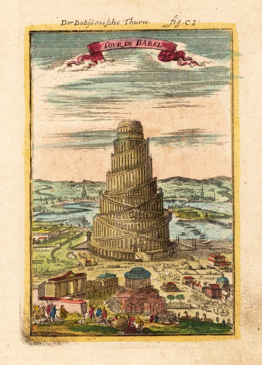 Bábel tornya, 1719 alkotó: Alain Manesson Mallet