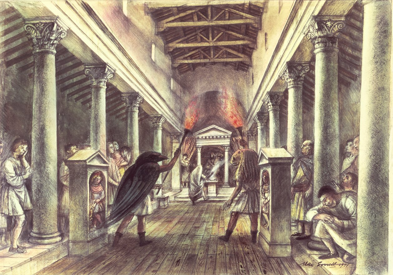 Mithras templomának belseje alkotó: Alan Ernest Sorrell