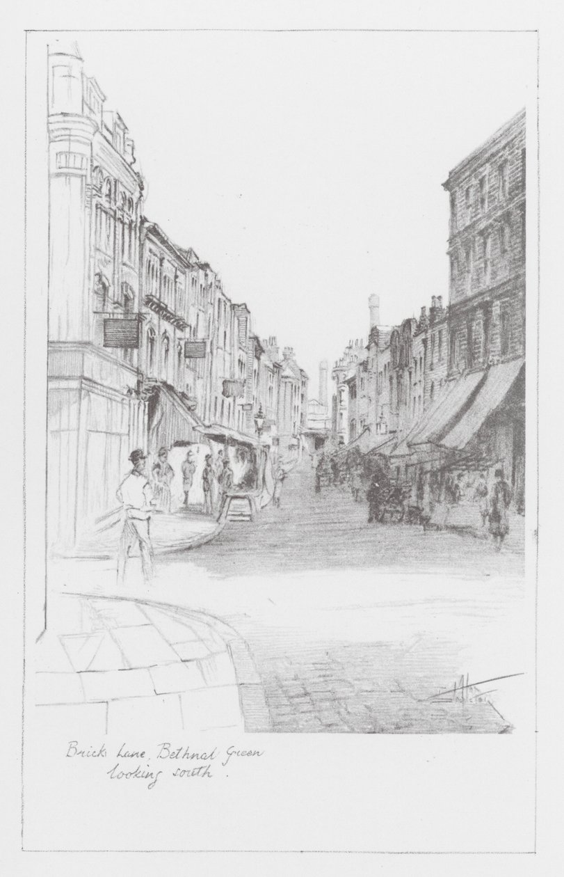 London Lanes: Brick Lane, dél felé nézve (litho) alkotó: Alan Stapleton