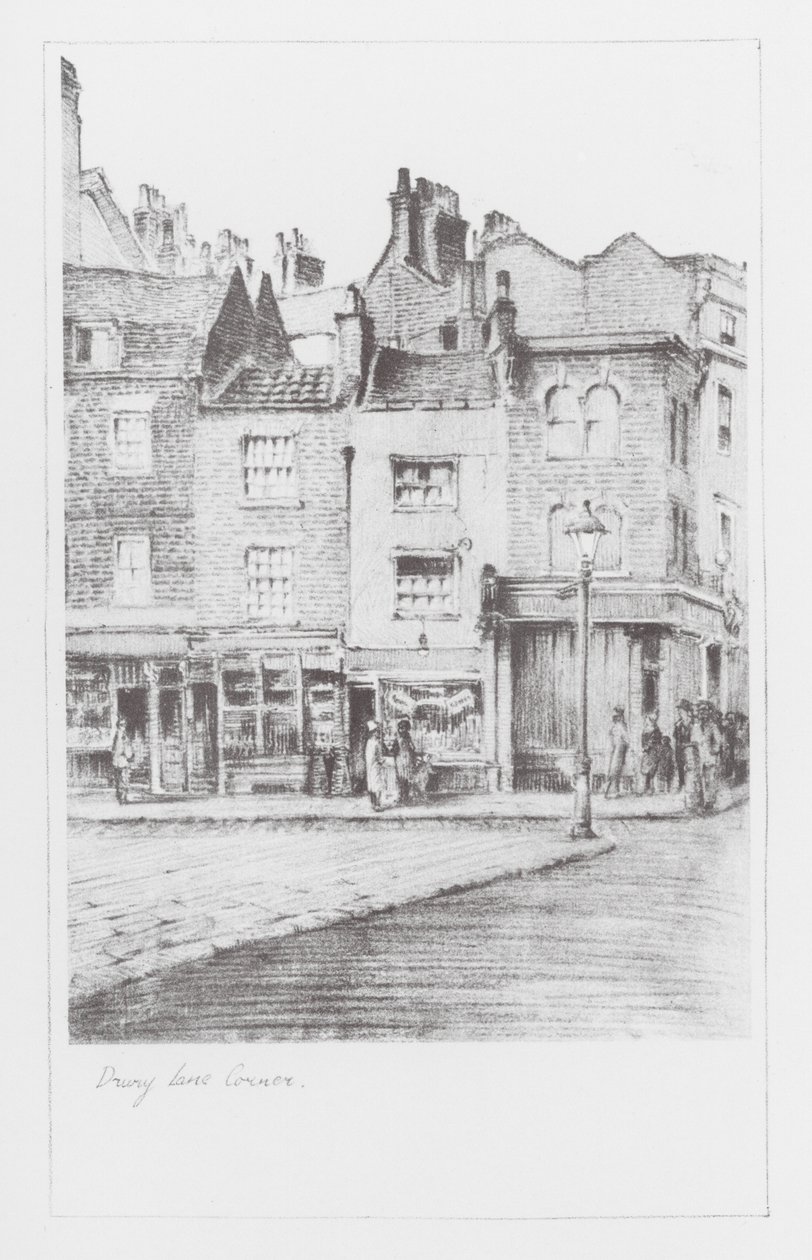 London Lanes: Drury Lane Corner (litográfia) alkotó: Alan Stapleton