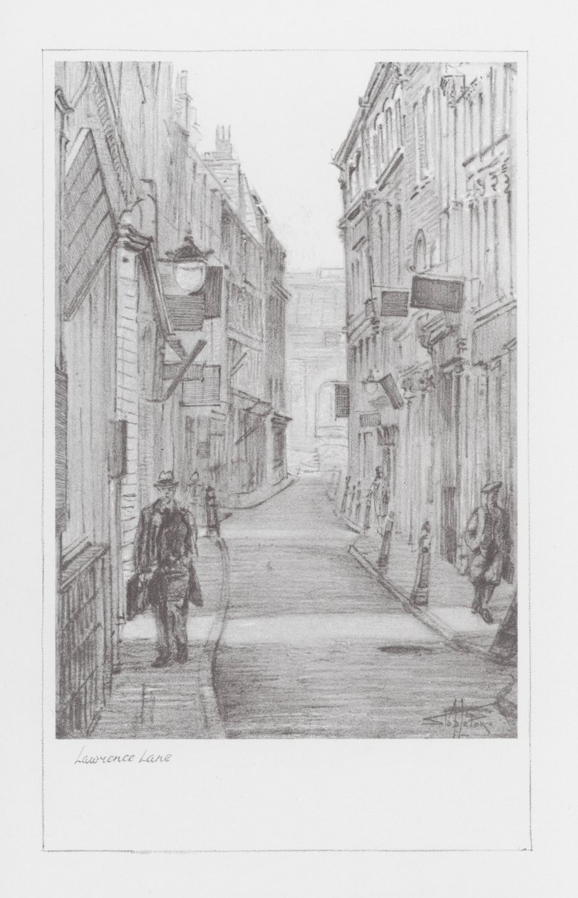 London Lanes: Lawrence Lane (litográfia) alkotó: Alan Stapleton