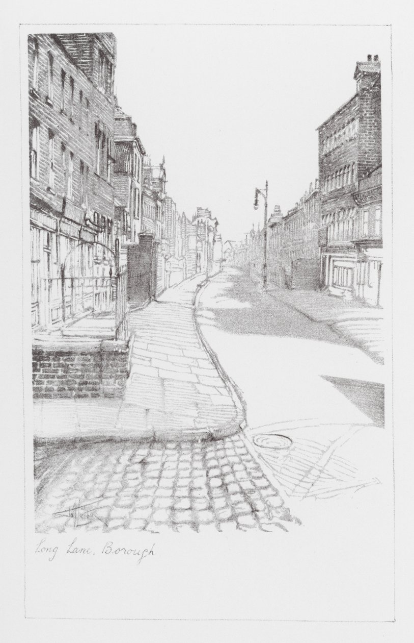 London Lanes: Long Lane, Borough (litográfia) alkotó: Alan Stapleton