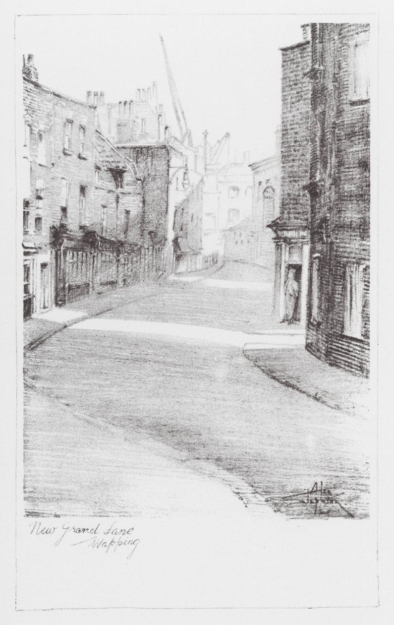 London Lanes: New Gravel Lane (litho) alkotó: Alan Stapleton