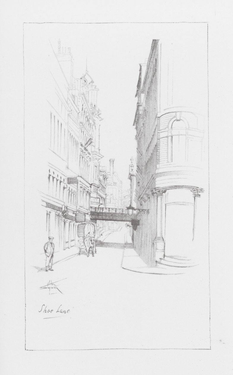 London Lanes: Shoe Lane (litográfia) alkotó: Alan Stapleton