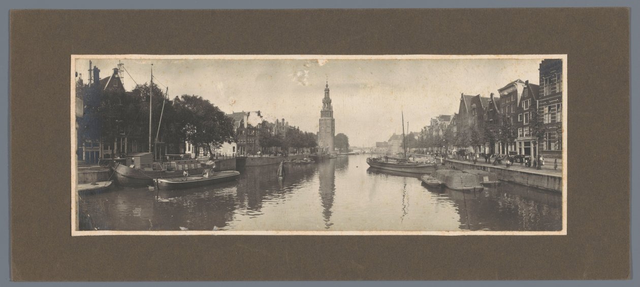 Kilátás az Oude Schansra és a Montelbaanstorenre, az IJ felé nézve, Amszterdam alkotó: Alb. Kapteijn (attributed to)