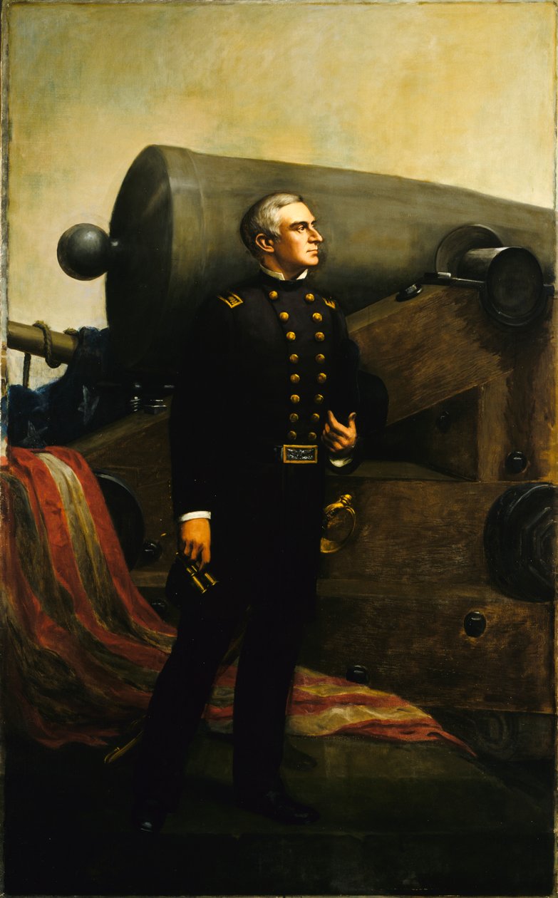Az első ágyú Fort Sumterben Robert Anderson őrnagy, kb. 1861 alkotó: Alban Jasper Conant