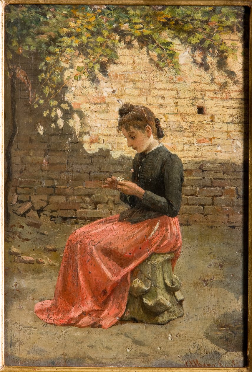 Szeret engem, nem szeret (olaj, karton) alkotó: Albano Lugli Carpi