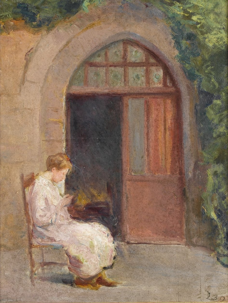 A La Boissiere előtt ülő lány, 1909 körül alkotó: Albert de Belleroche