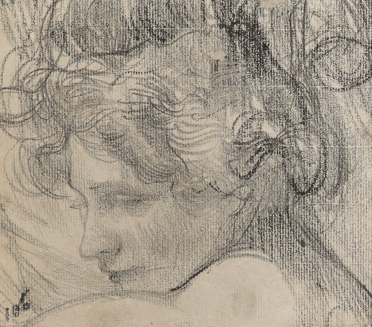 Egy nő feje, 1890 körül (kréta papíron) alkotó: Albert de Belleroche