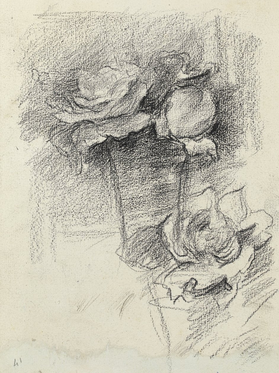 Rózsa csendélet vázában, 1890 körül alkotó: Albert de Belleroche
