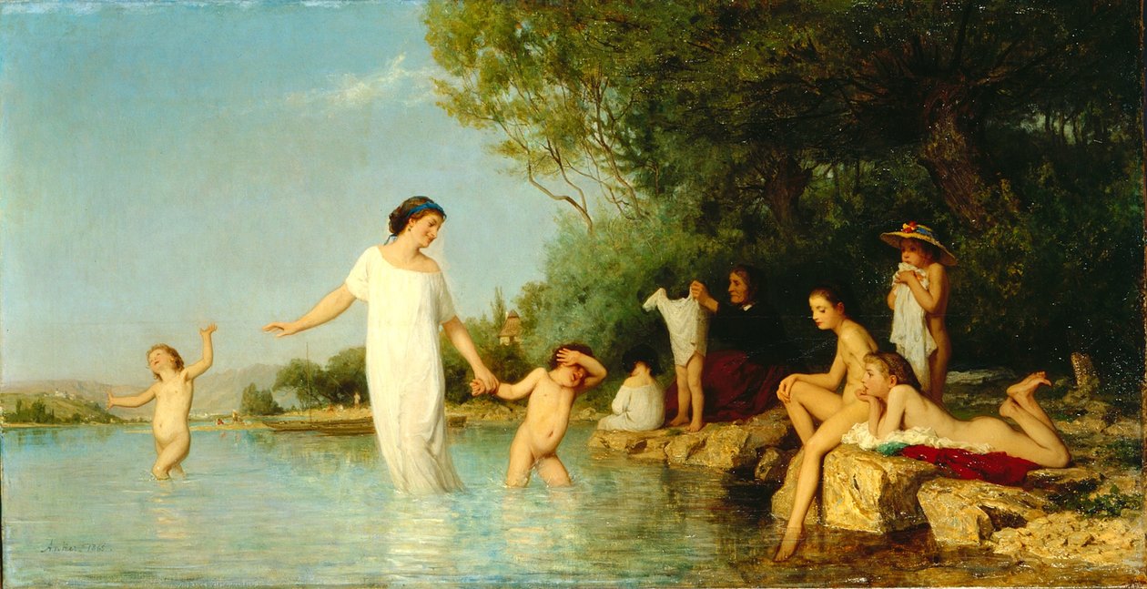 A fürdőzők alkotó: Albert Anker