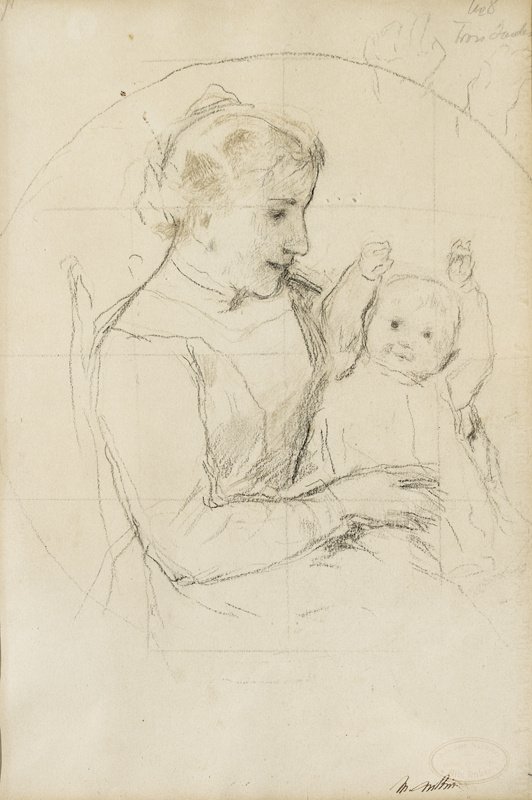 anya gyermekkel alkotó: Albert Anker