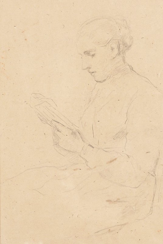 Tanulmány egy olvasó lányról alkotó: Albert Anker