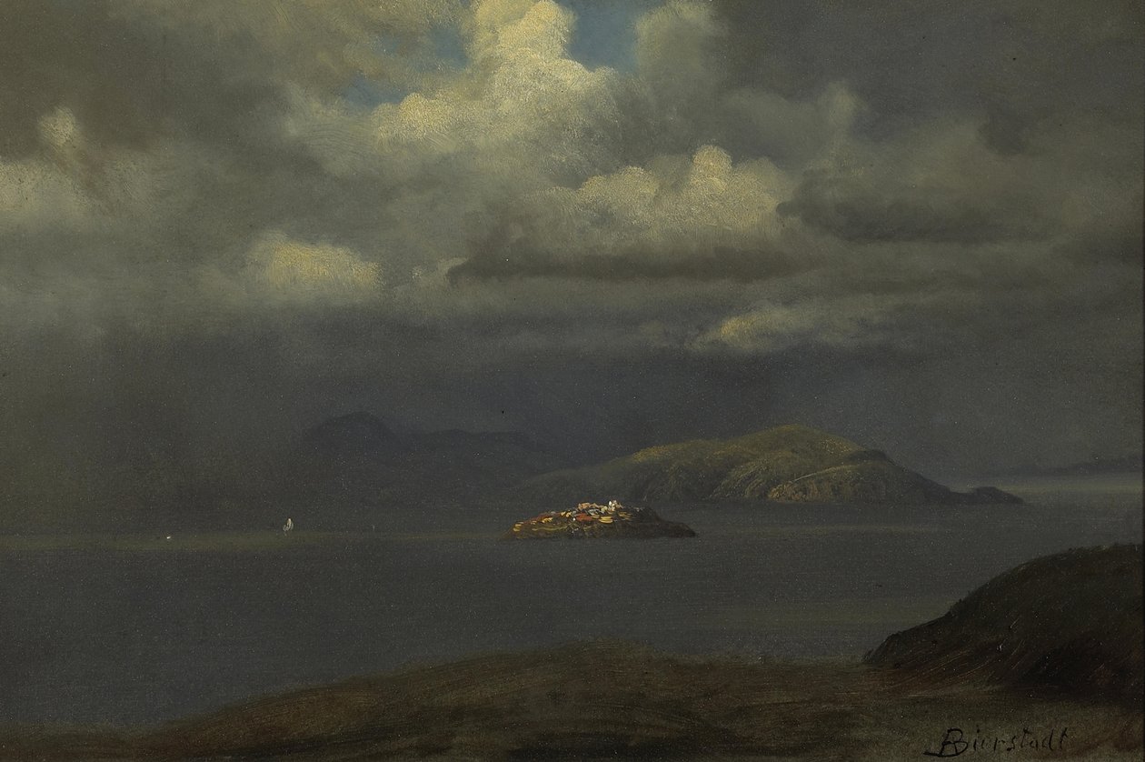 Alcatraz, San Francisco -öböl alkotó: Albert Bierstadt