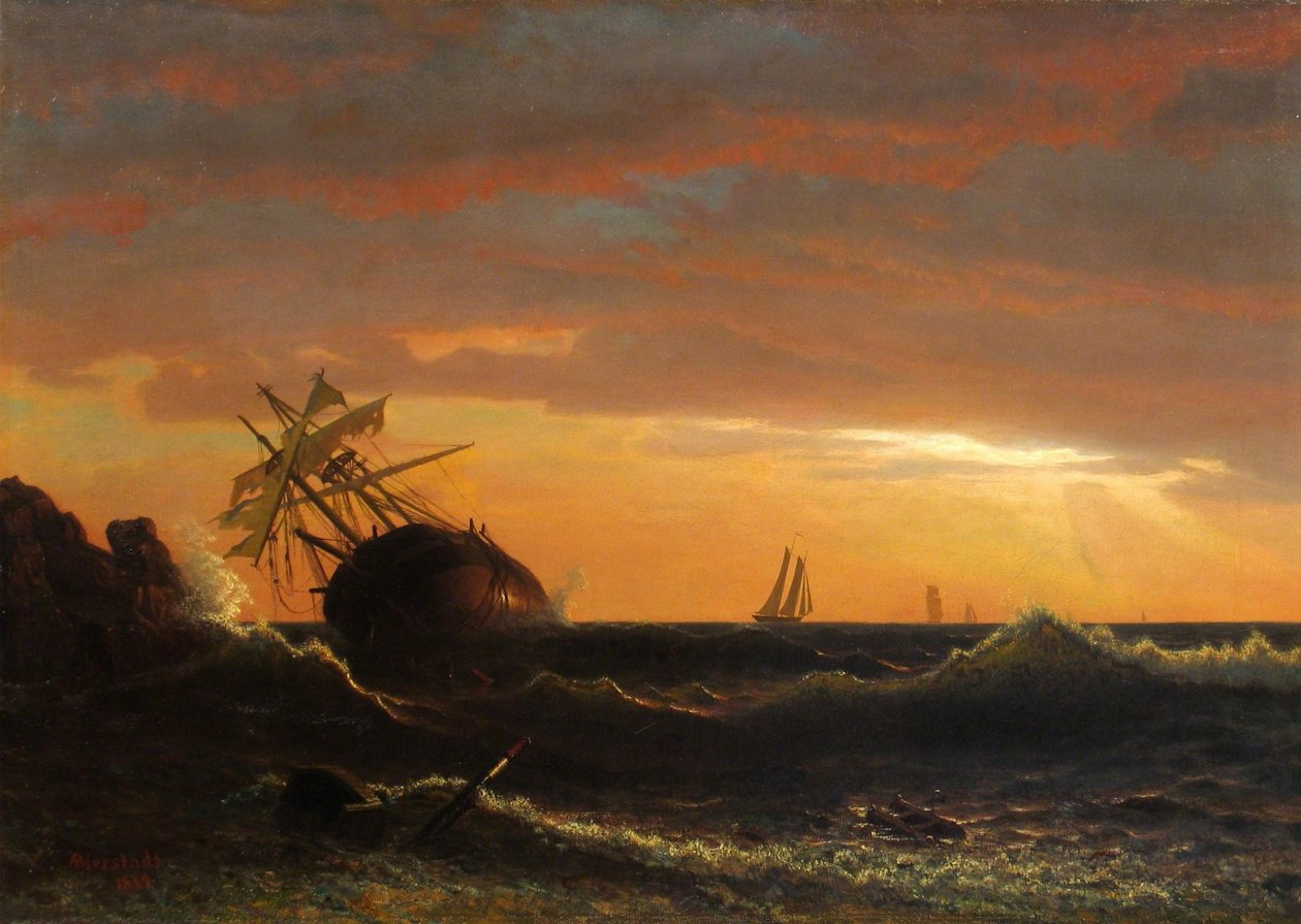 Strandolt hajó alkotó: Albert Bierstadt