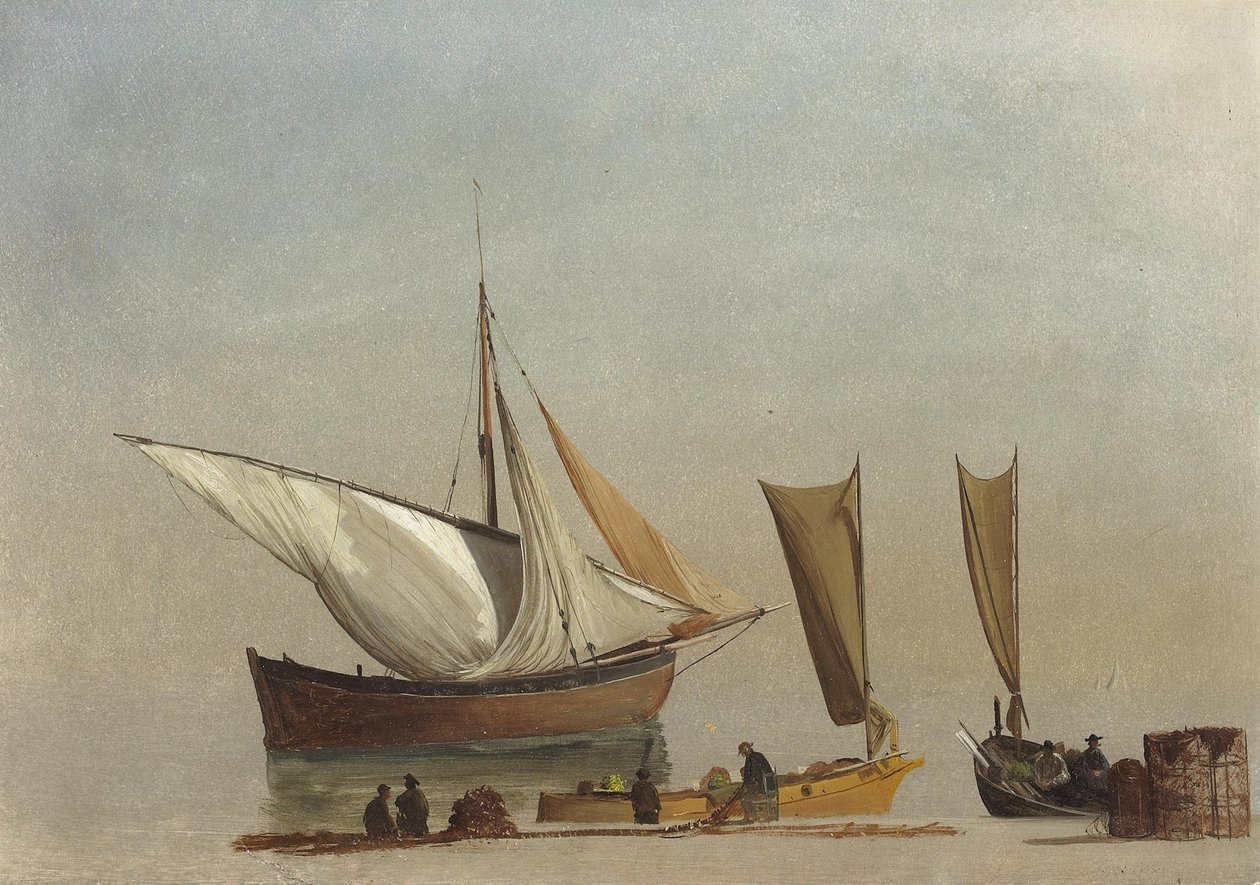 Halászhajók alkotó: Albert Bierstadt
