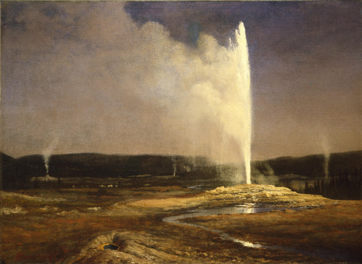 Gejzírek Yellowstone -ban alkotó: Albert Bierstadt