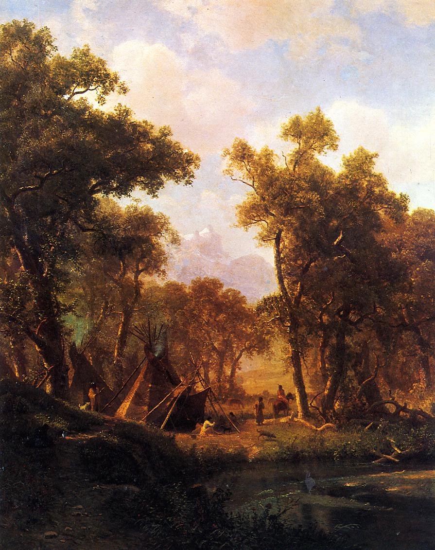Indian Encampment Shoshone Village alkotó: Albert Bierstadt