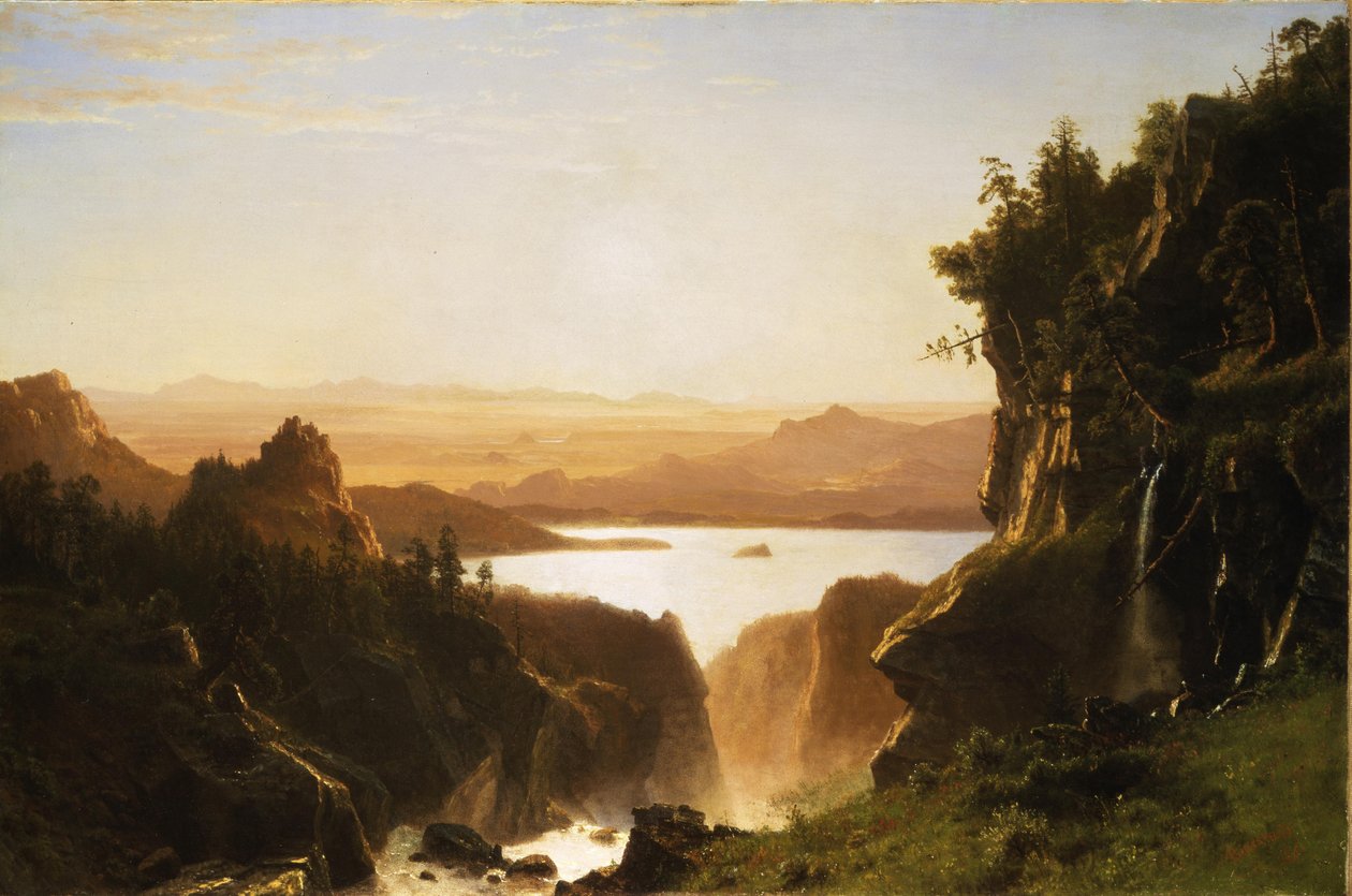 Sziget -tó, Wind River Range, Wyoming alkotó: Albert Bierstadt