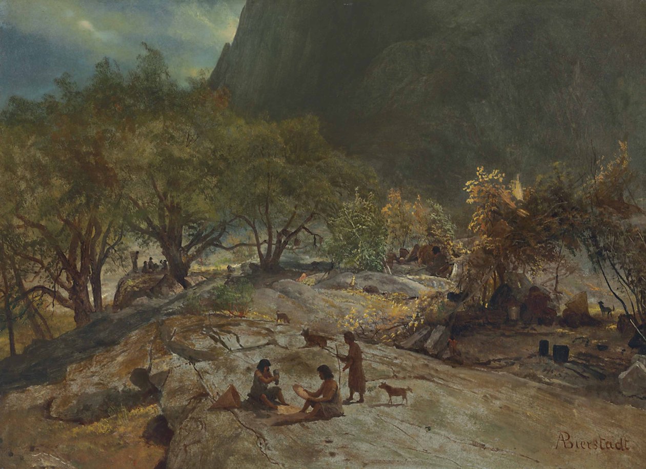 Mariposa indiai tábor, Yosemite -völgy, Kalifornia alkotó: Albert Bierstadt