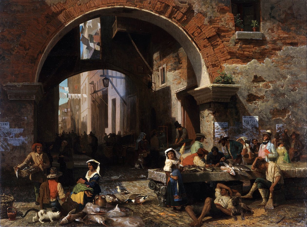 Római halpiac. Octavius boltíve alkotó: Albert Bierstadt