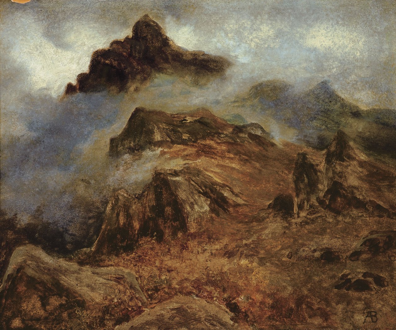 Sziklás -hegység tanulmányozása alkotó: Albert Bierstadt