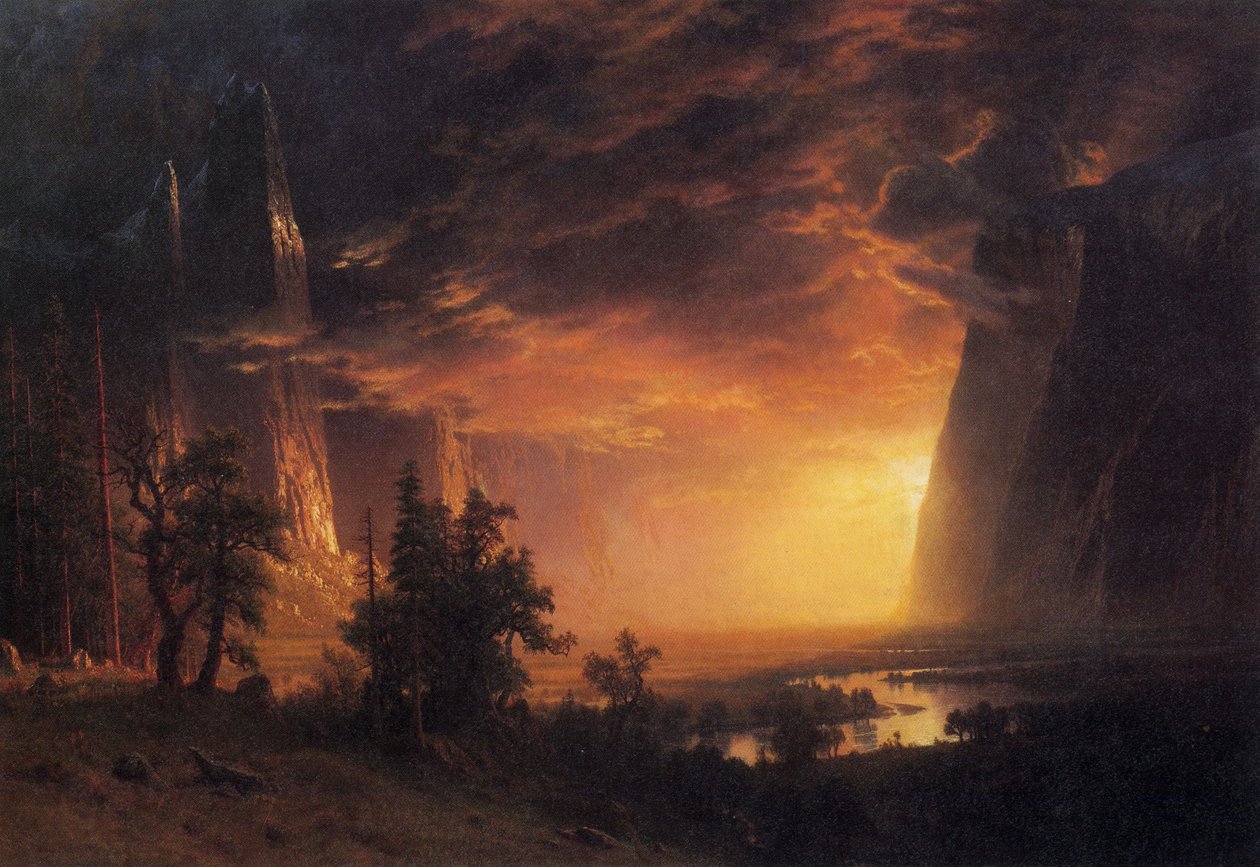 Naplemente a Yosemite -völgyben alkotó: Albert Bierstadt