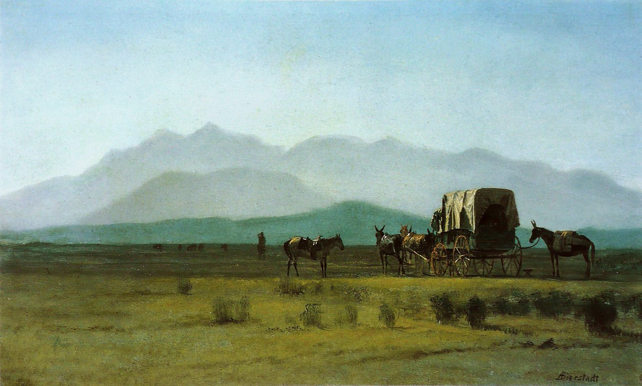 Földmérők Wagon in the Rockies alkotó: Albert Bierstadt