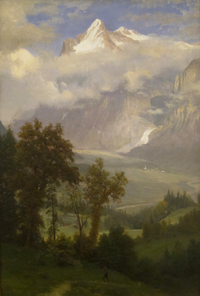 Kilátás Wetterhornra a Grindelwald -völgyből alkotó: Albert Bierstadt