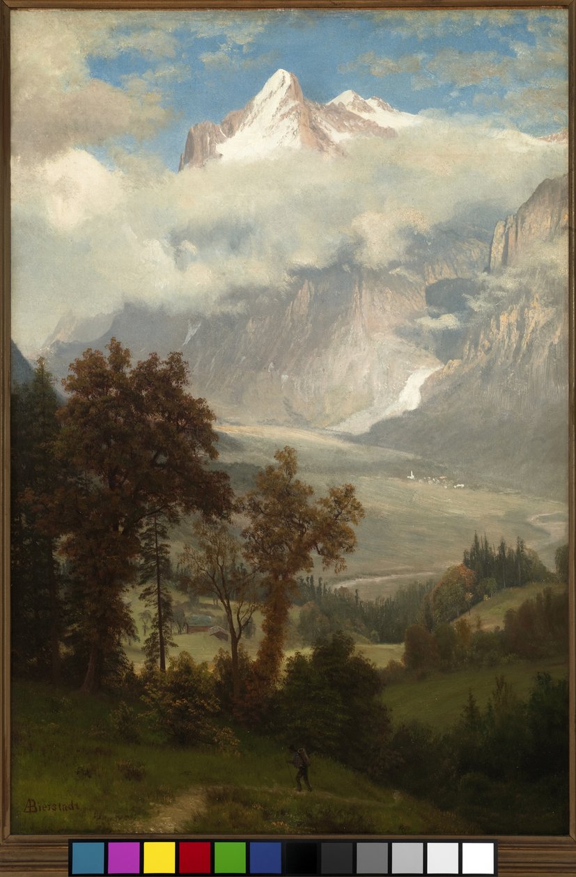 Kilátás a Wetterhornra a Grindelwald-völgyből alkotó: Albert Bierstadt
