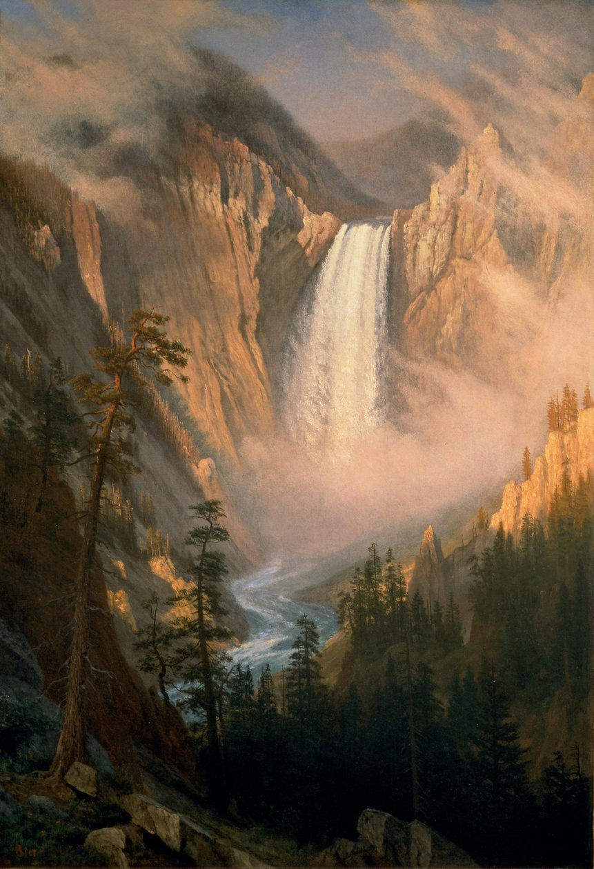 Yellowstone -vízesés alkotó: Albert Bierstadt