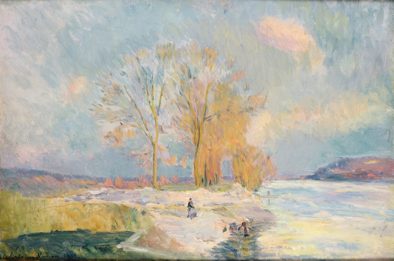 A Szajna partja és Vernon télen, 1901 alkotó: Albert Charles Lebourg