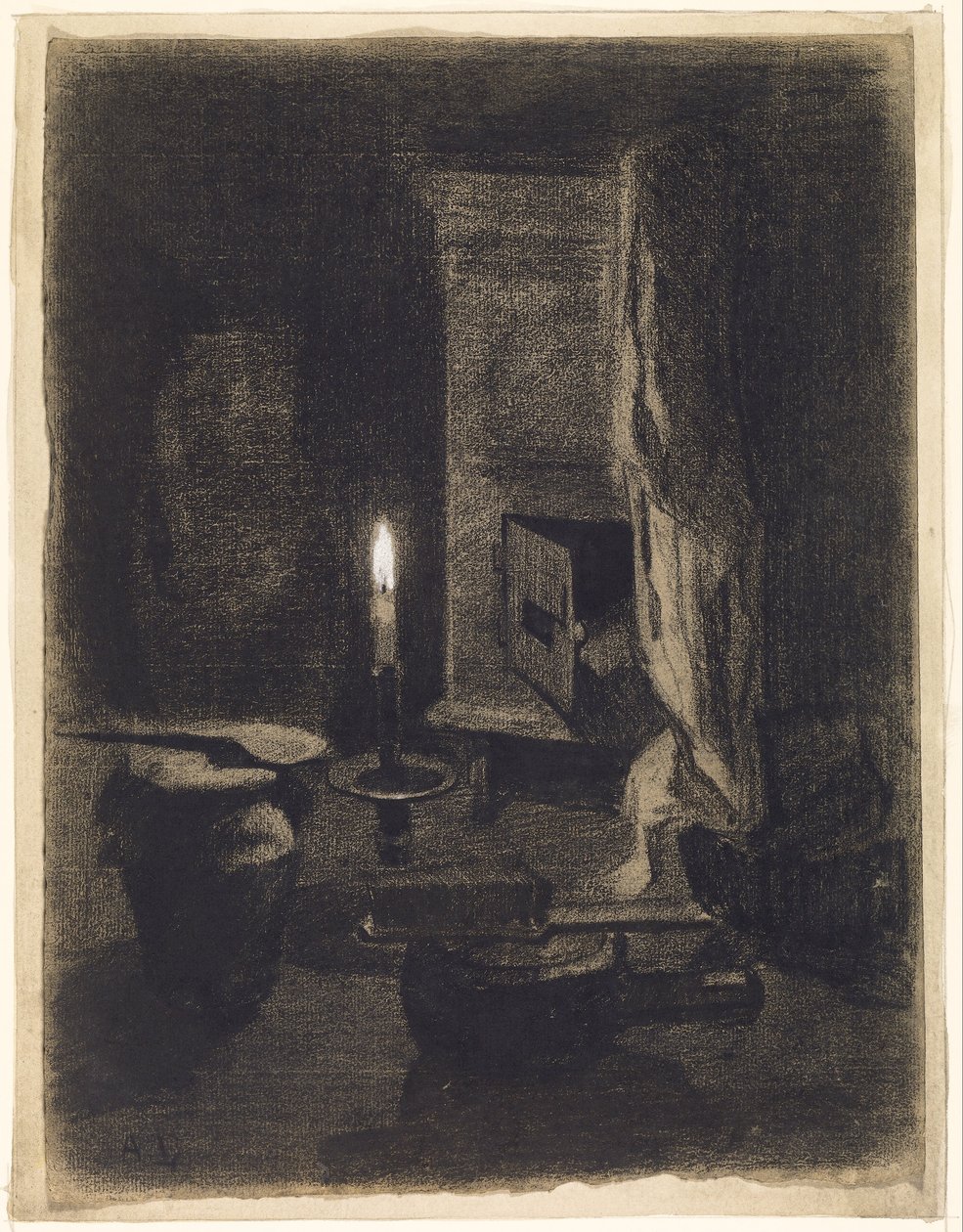 Csendélet gyertyával alkotó: Albert Charles Lebourg