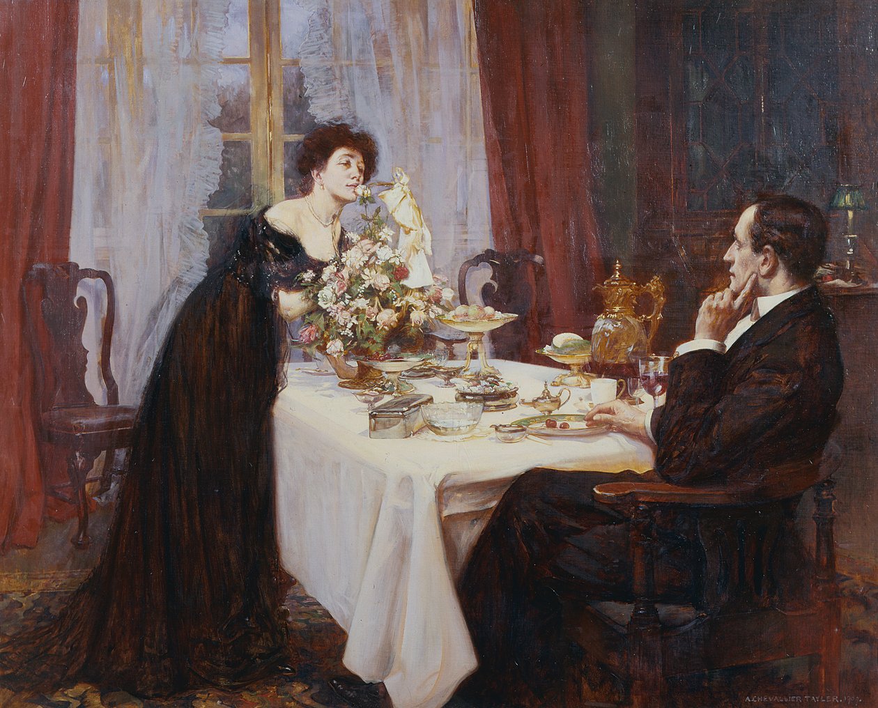Az évforduló, szeretlek a mindennapok legcsendesebb szükségleteinek szintjéig - Elizabeth Barrett Browning, 1909 alkotó: Albert Chevallier Tayler