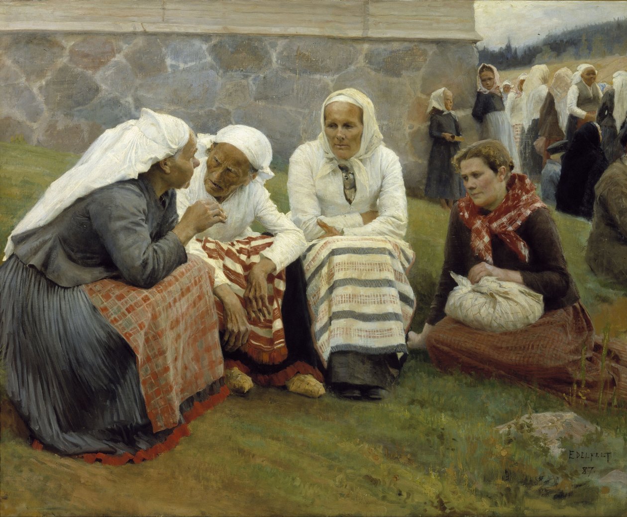 Nők a Ruokolahti templomon kívül alkotó: Albert Gustaf Aristides Edelfelt
