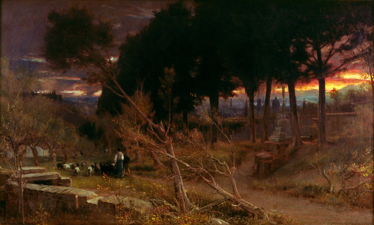 Firenze, este, 1896 alkotó: Albert Goodwin