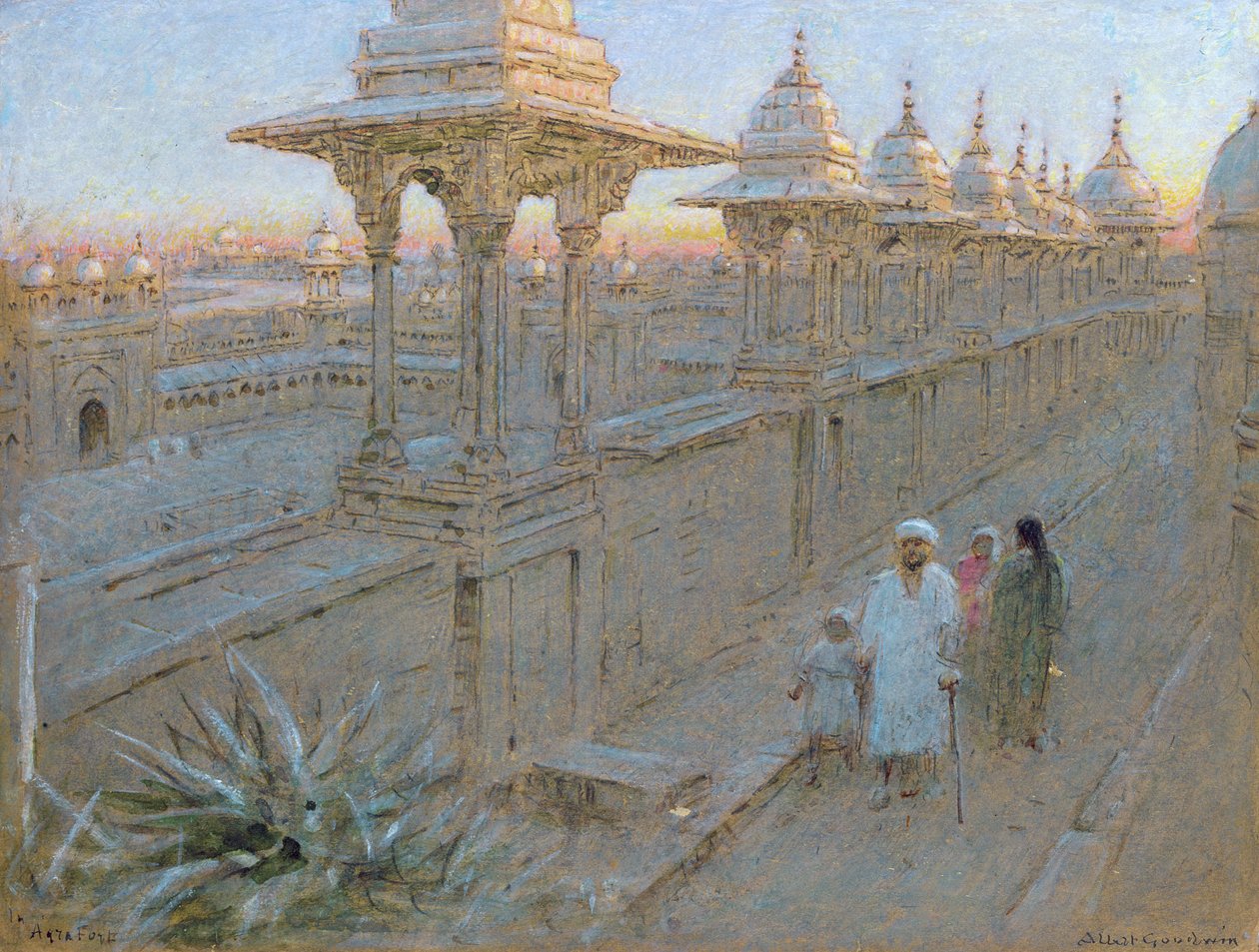 Az agrai erődben (toll és tinta és akvarell, papír) alkotó: Albert Goodwin