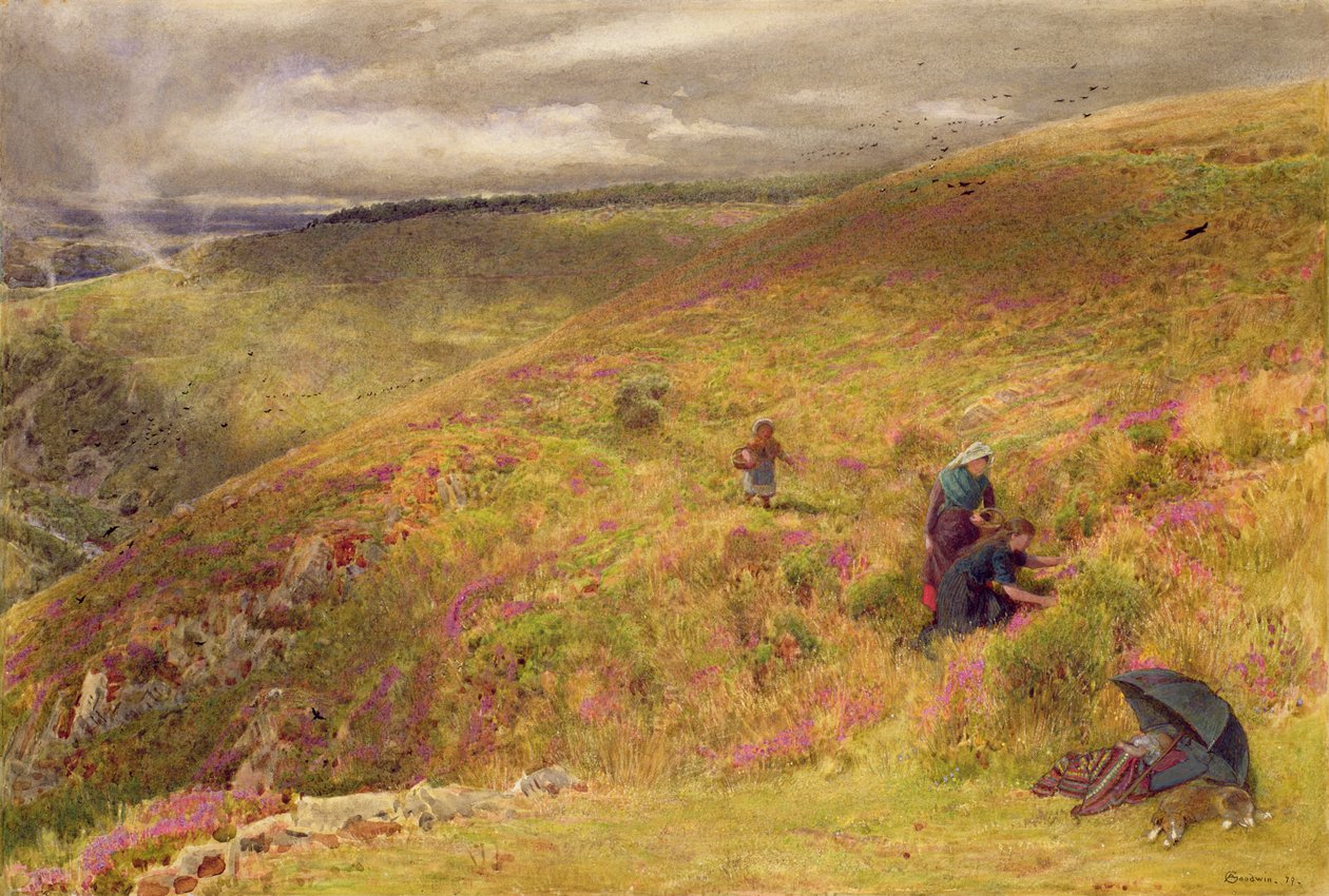 On the South Downs, 1879 (wc, testszín, tinta és kikarcolás papíron) alkotó: Albert Goodwin