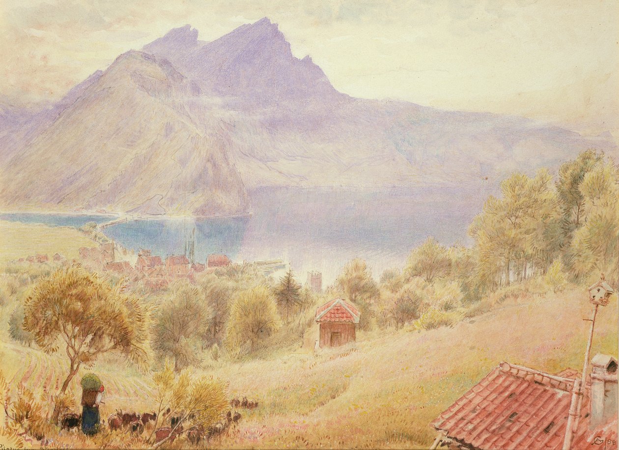 Pilatus Stanstadtból, Svájcból alkotó: Albert Goodwin