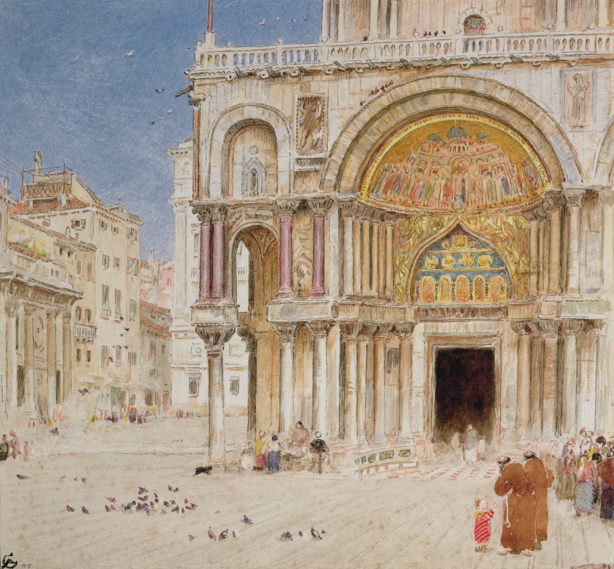 The Northwest Corner of St Marks (toll és tus, wc és zsírkréta papíron) alkotó: Albert Goodwin
