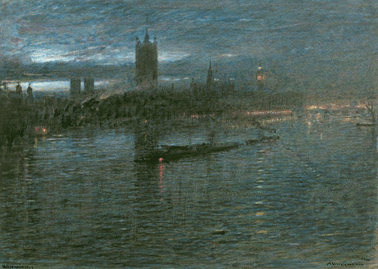 Westminster by Night alkotó: Albert Goodwin