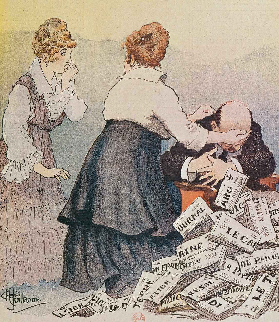 A civil kockázatai, a „Le Rire”-ből, 1916. április 15 alkotó: Albert Guillaume