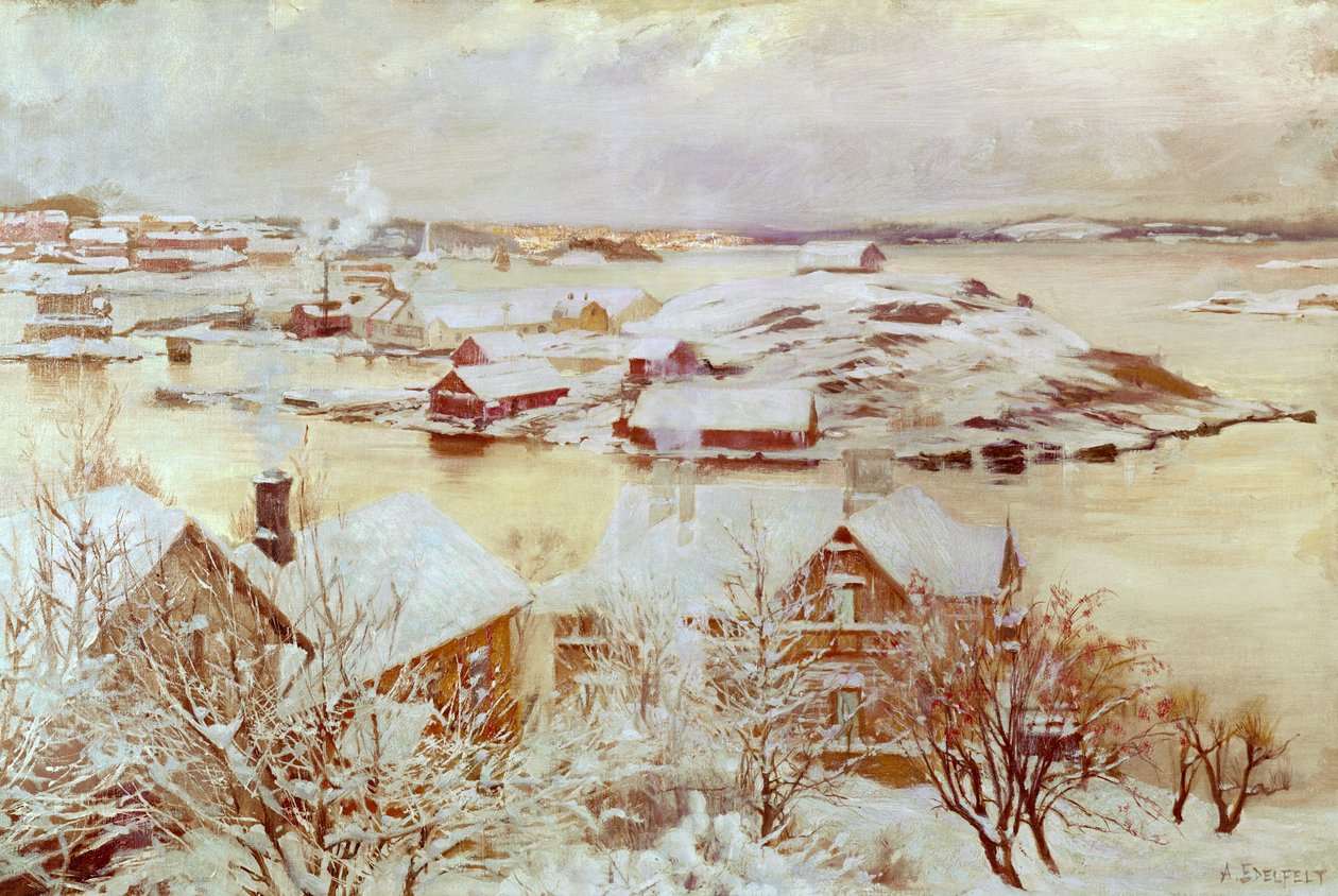 Egy decemberi nap (Finnországban) 1893 körül alkotó: Albert Gustaf Aristides Edelfelt