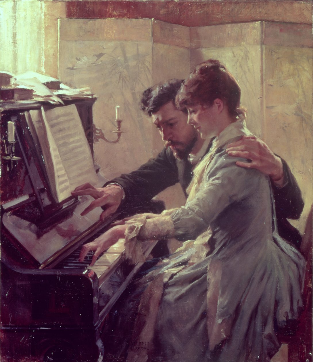 A zongoránál alkotó: Albert Gustaf Aristides Edelfelt