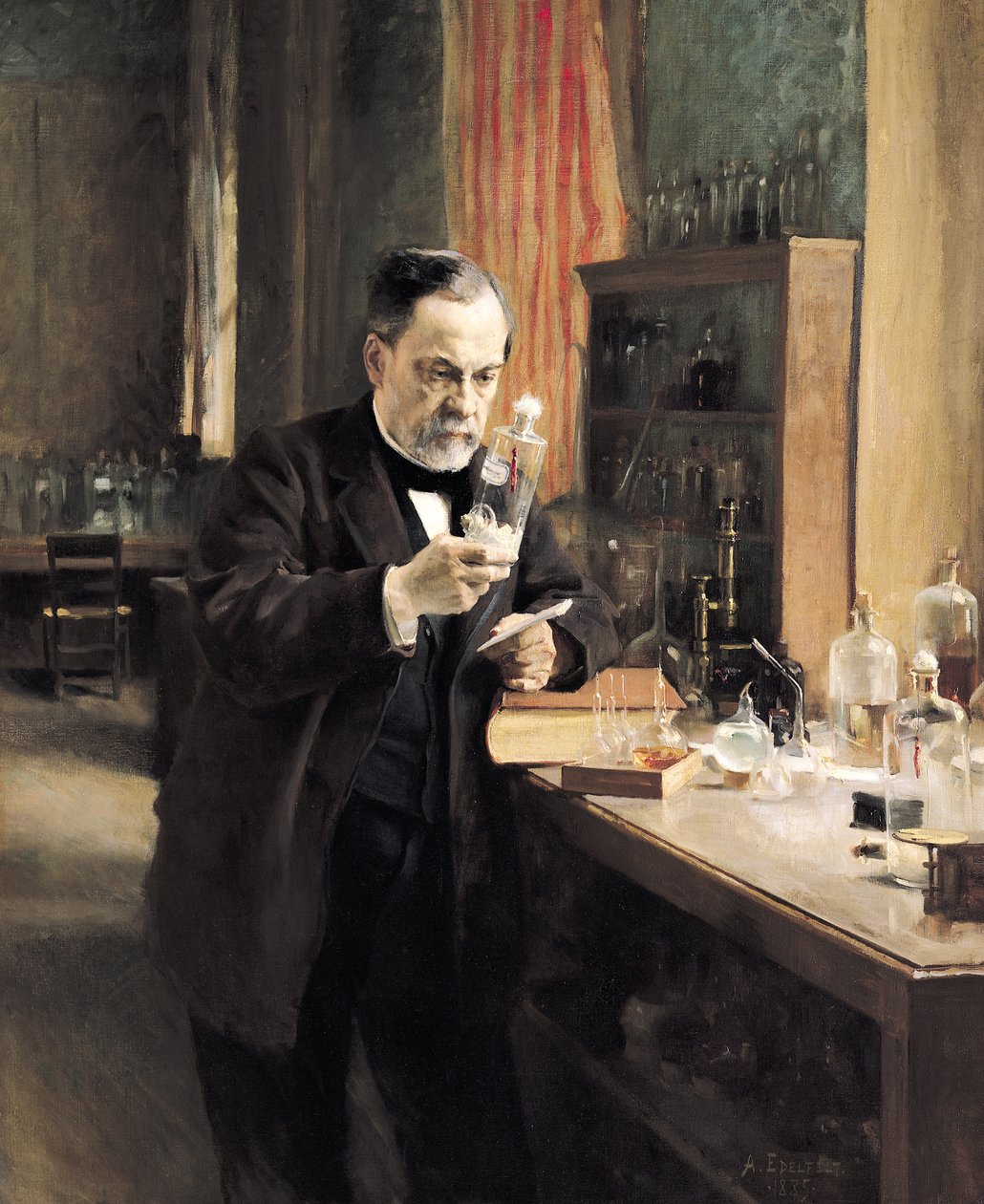 Louis Pasteur (1822-95) a laboratóriumában, 1885 alkotó: Albert Gustaf Aristides Edelfelt