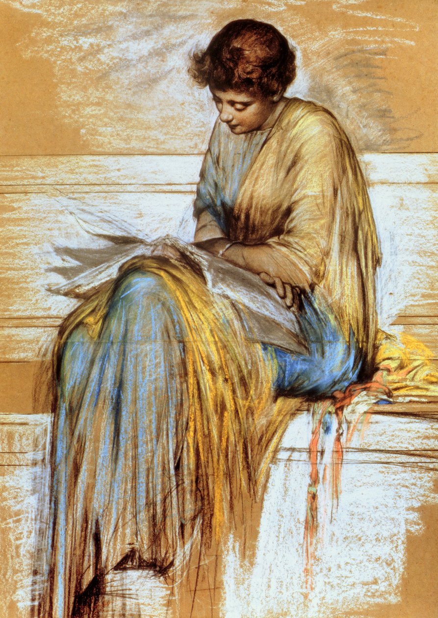 Női alak tanulmány (pasztell papíron) alkotó: Albert Joseph Moore