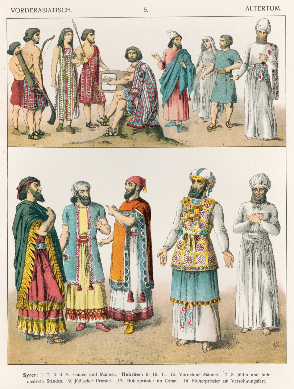 Korai ázsiai ruha, a „Trachten der Voelker”-ből, 1864 alkotó: Albert Kretschmer