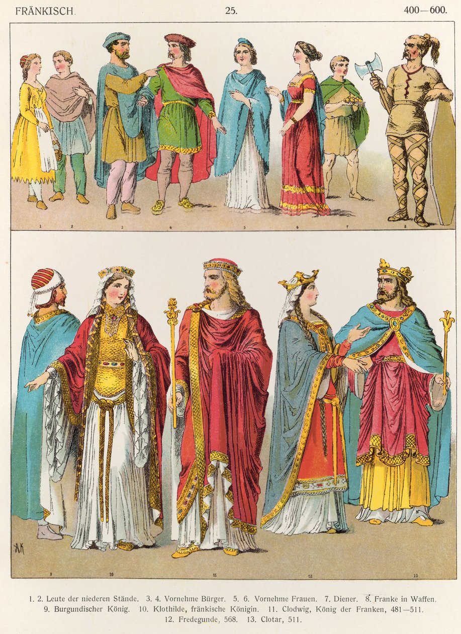 Frank ruha, a „Trachten der Voelker”-ből, 1864 alkotó: Albert Kretschmer